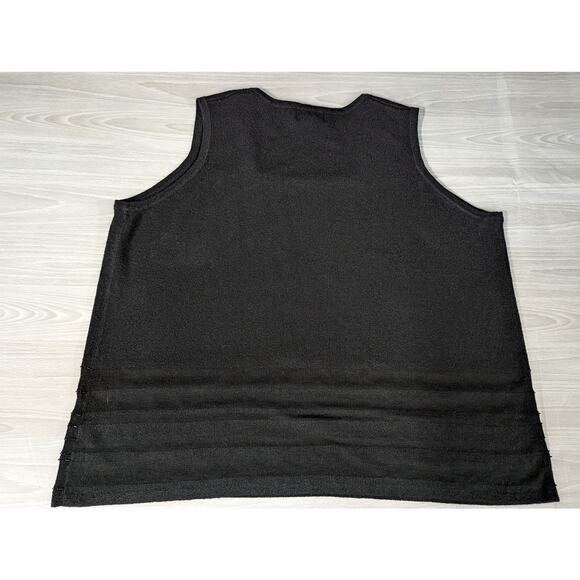 VTG Lane Bryant Venezia Jeans Women's Black Beaded Sweater Vest Plus Size 22 24 - Picture 3 of 6